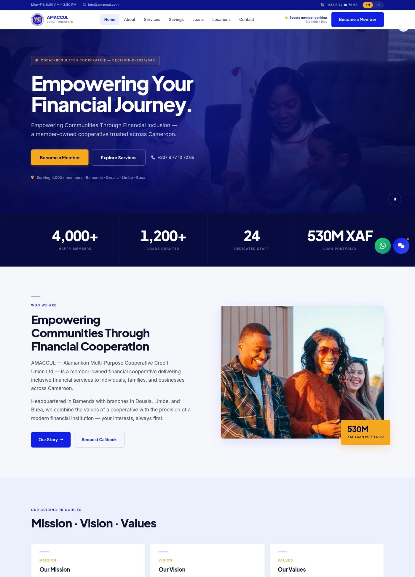 AMACCUL website on desktop