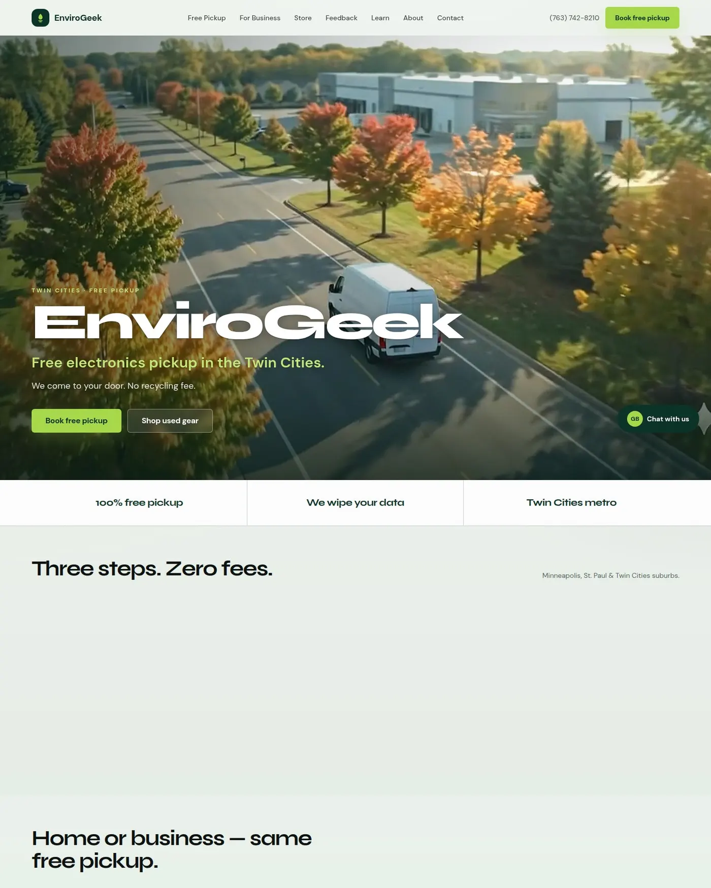EnviroGeek website on desktop