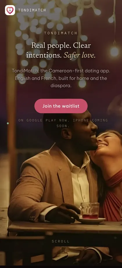 TondiMatch website on a phone