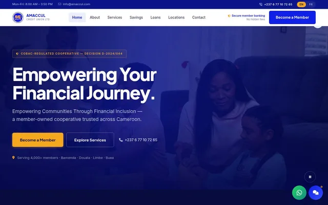 AMACCUL website, built by Zyco AI Studio