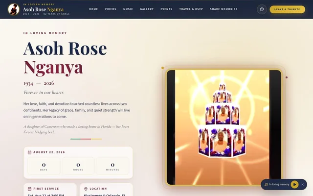 Asoh Rose Nganya website, built by Zyco AI Studio