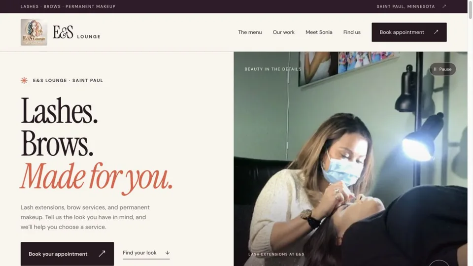 E&S Lounge website preview