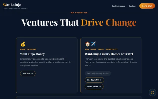 WanLainjo website, built by Zyco AI Studio