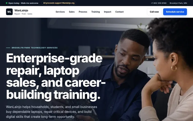 WanLainjo USA Tech website, built by Zyco AI Studio